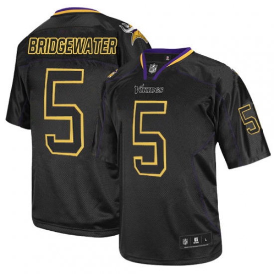 Men's Nike Minnesota Vikings #5 Teddy Bridgewater Elite Lights Out Black NFL Jersey - Ujersey