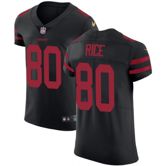 Men's Nike San Francisco 49ers #80 Jerry Rice Black Alternate Vapor Untouchable Elite Player NFL Jersey - Ujersey