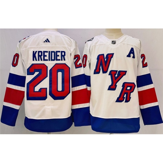 Men's New York Rangers #20 Chris Kreider White 2023-2024 Stadium Series Stitched Jersey - Ujersey