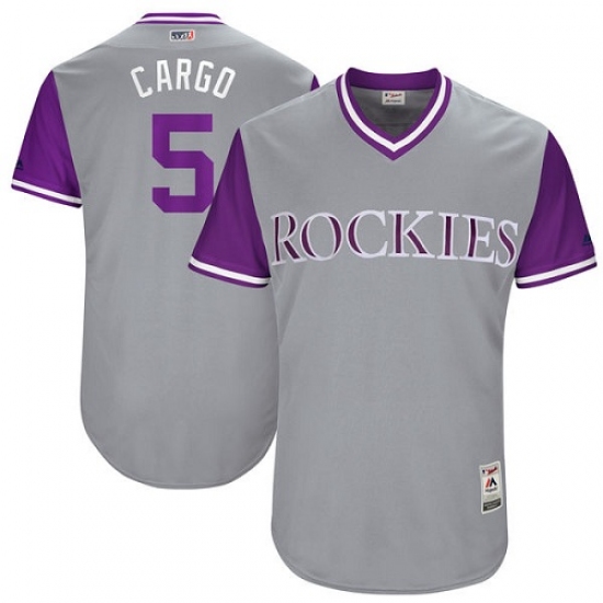Men's Majestic Colorado Rockies #5 Carlos Gonzalez 