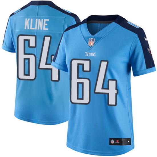 Women's Nike Tennessee Titans #64 Josh Kline Light Blue Team Color Vapor Untouchable Elite Player NFL Jersey - Ujersey
