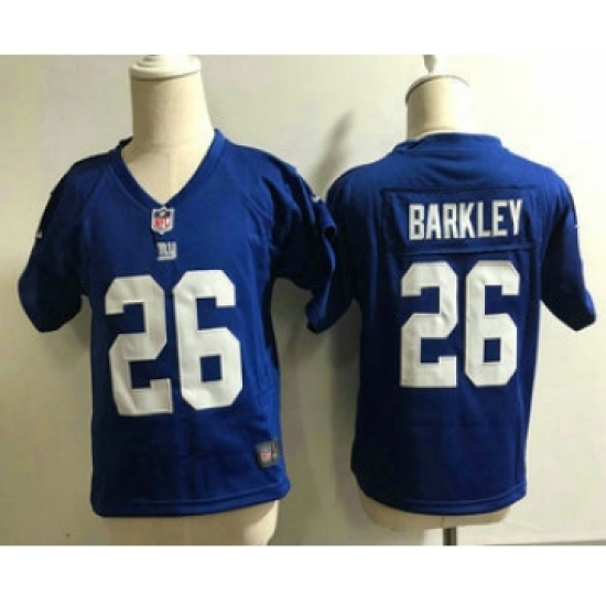 Toddler New York Giants #26 Saquon Barkley Royal Blue Team Color Stitched NFL Nike Game Jersey - Ujersey