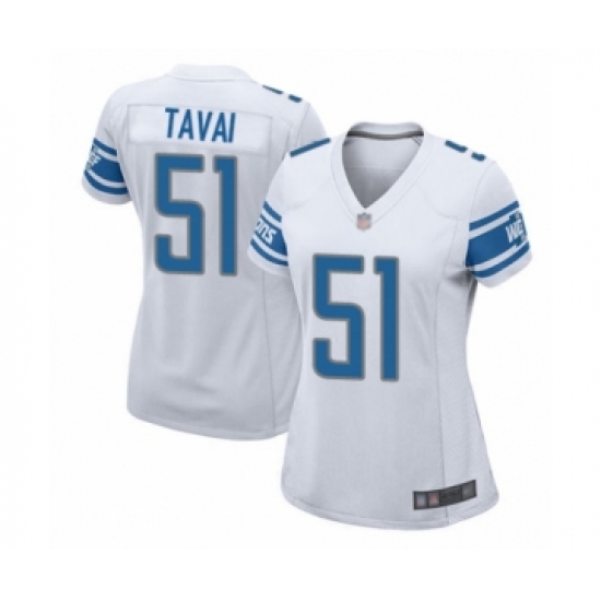Women's Detroit Lions #51 Jahlani Tavai Game White Football Jersey - Ujersey