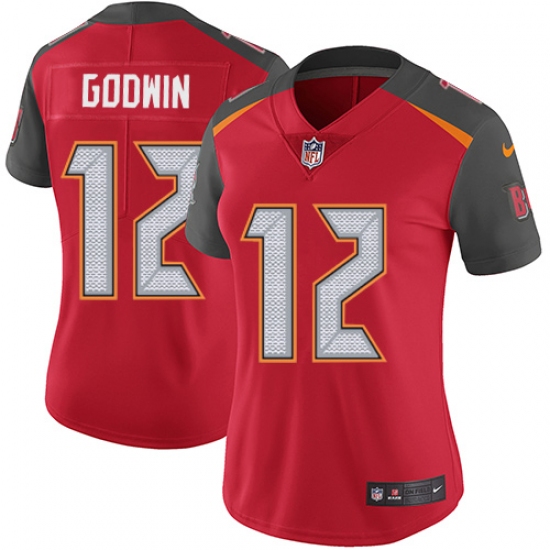 Women's Nike Tampa Bay Buccaneers #12 Chris Godwin Red Team Color Vapor Untouchable Limited Player NFL Jersey - Ujersey