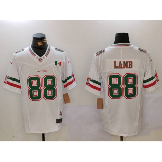Men's Dallas Cowboys #88 CeeDee Lamb 2024 Mexico White FUSE Stitched Jersey - Ujersey