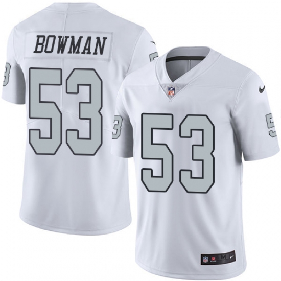 Youth Nike Oakland Raiders #53 NaVorro Bowman Limited White Rush Vapor Untouchable NFL Jersey
