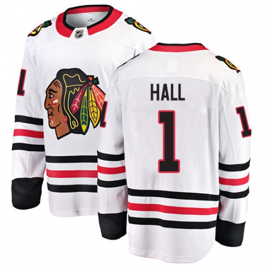 Men's Chicago Blackhawks #1 Glenn Hall Fanatics Branded White Away Breakaway NHL Jersey - Ujersey