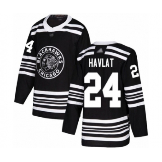 Men's Chicago Blackhawks #24 Martin Havlat Authentic Black Alternate Hockey Jersey