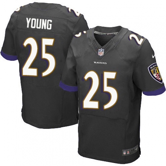 Men's Nike Baltimore Ravens #25 Tavon Young Elite Black Alternate NFL Jersey - Ujersey