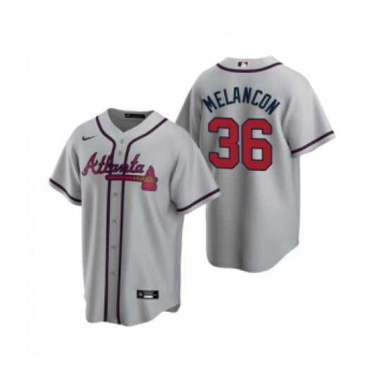 Youth Atlanta Braves #36 Mark Melancon Nike Gray 2020 Replica Road Jersey - Ujersey