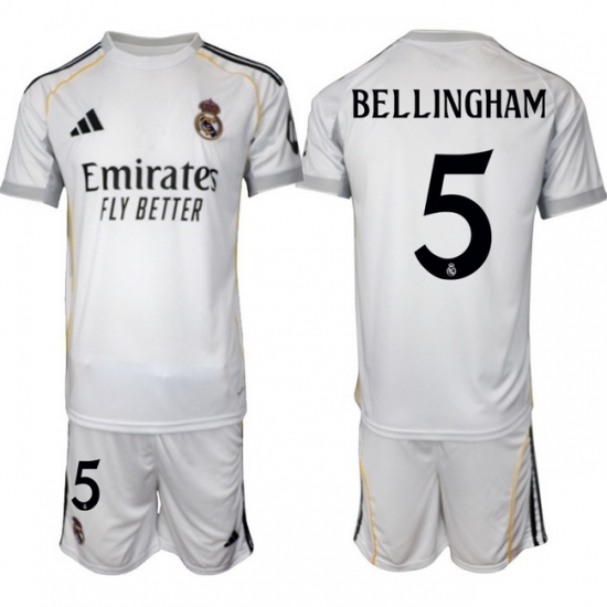 Men Real Madrid 2026 Soccer Jerseys White #5 BELLINGHAM (2)