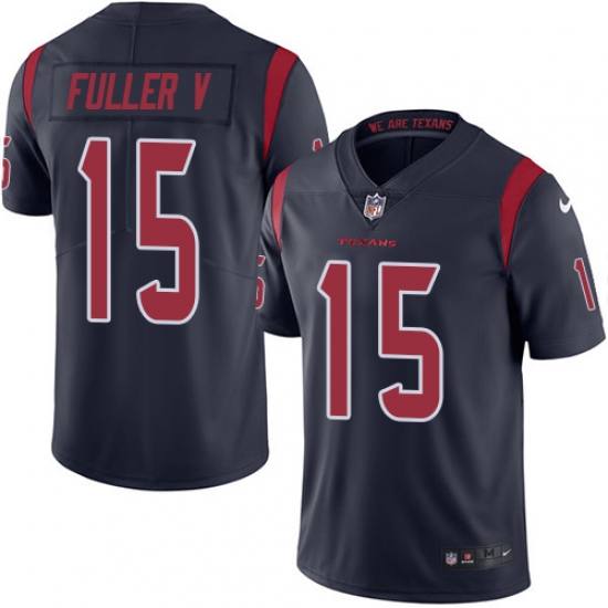 Youth Nike Houston Texans #15 Will Fuller V Elite Navy Blue Rush Vapor Untouchable NFL Jersey - Ujersey