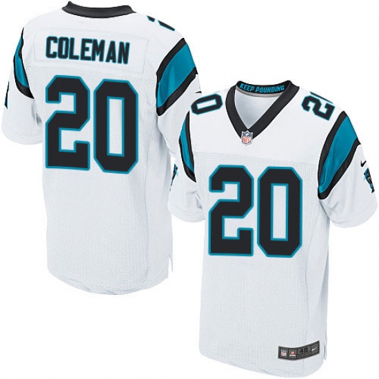 Men's Nike Carolina Panthers #20 Kurt Coleman Elite White NFL Jersey - Ujersey