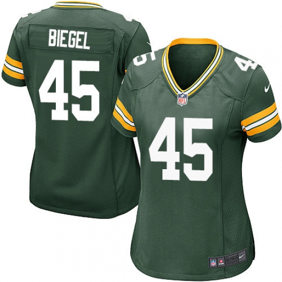 Women's Nike Green Bay Packers #45 Vince Biegel Game Green Team Color NFL Jersey - Ujersey