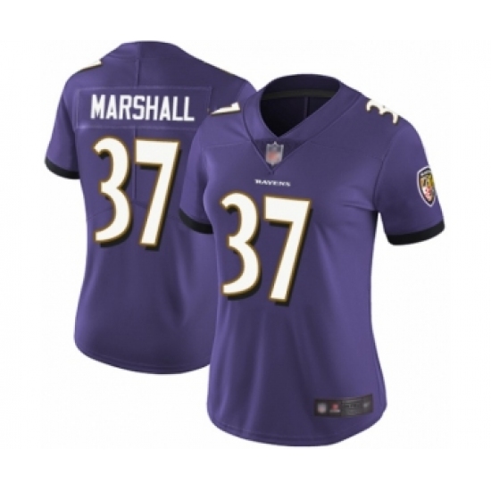 Women's Baltimore Ravens #37 Iman Marshall Purple Team Color Vapor Untouchable Limited Player Football Jersey - Ujersey