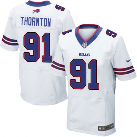 Men's Nike Buffalo Bills #91 Cedric Thornton Elite White NFL Jersey - Ujersey