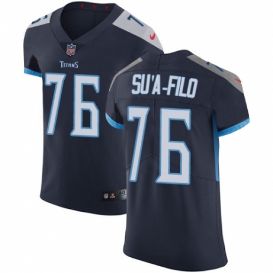Men's Nike Tennessee Titans #76 Xavier Su'a-Filo Navy Blue Team Color Vapor Untouchable Elite Player NFL Jersey - Ujersey
