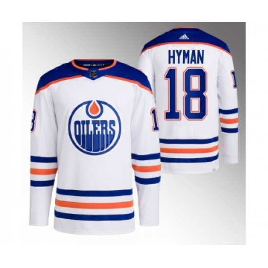Men's Edmonton Oilers #18 Zach Hyman White Stitched Jersey - Ujersey