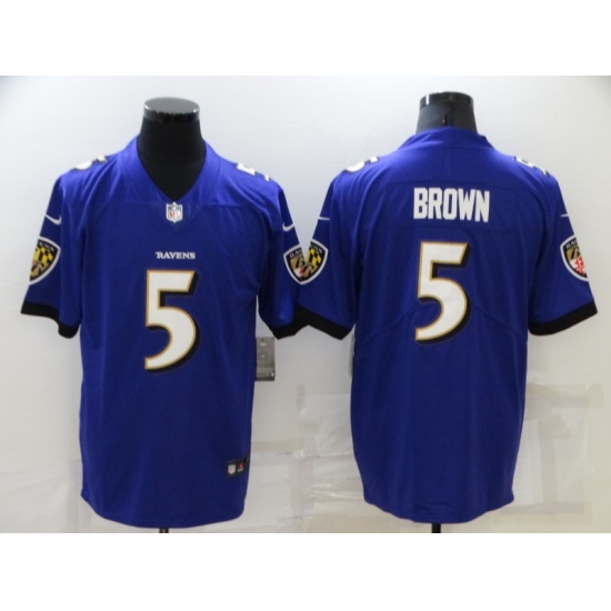 Men's Baltimore Ravens #5 Marquise Brown Nike Purple Limited Player Jersey - Ujersey