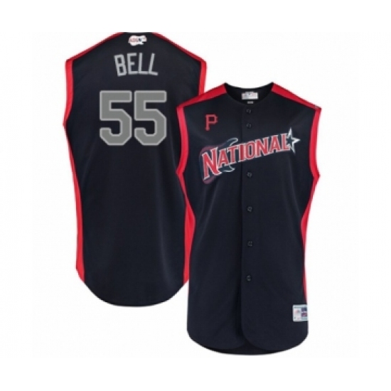 Men's Pittsburgh Pirates #55 Josh Bell Authentic Navy Blue National League 2019 Baseball All-Star Jersey - Ujersey