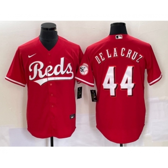 Men's Nike Cincinnati Reds #44 Elly De La Cruz Red Cool Base Stitched Baseball Jersey - Ujersey