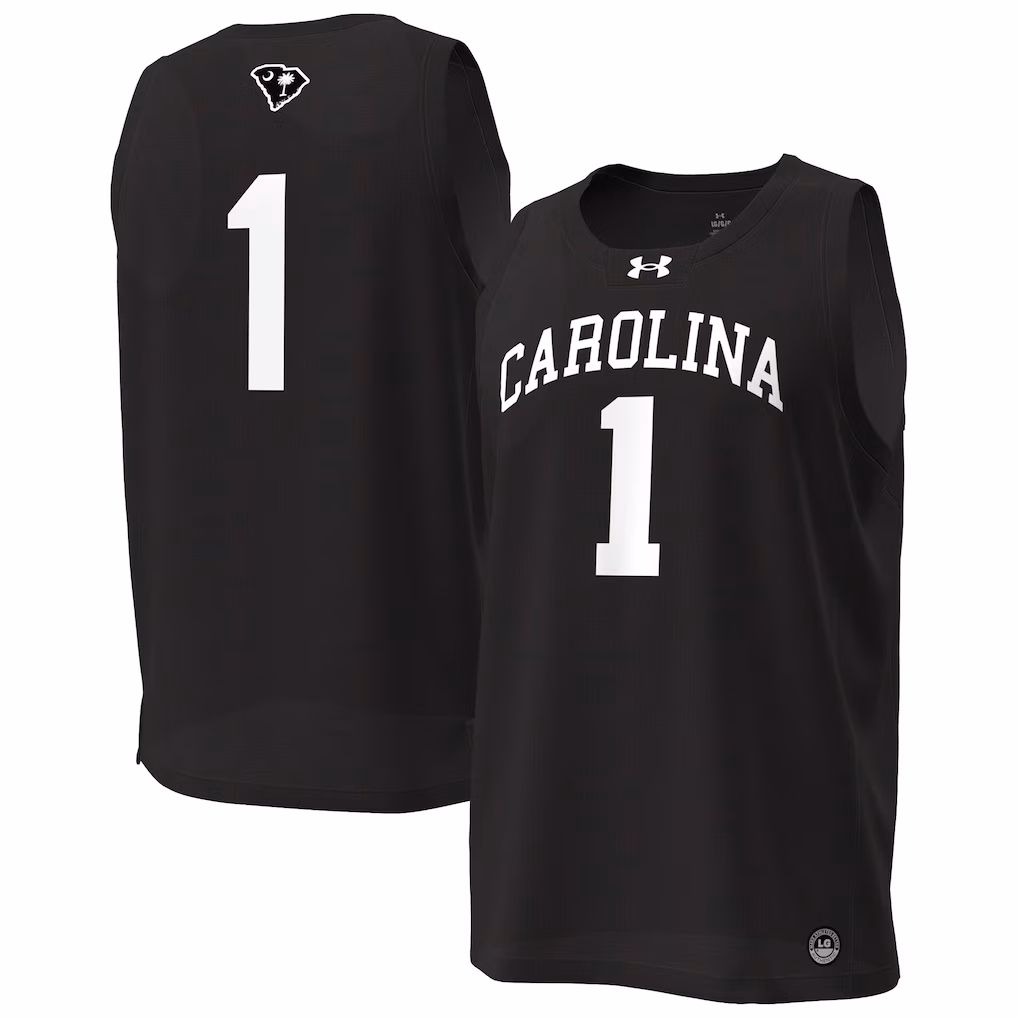 Men's Under Armour Black South Carolina Gamecocks #1 Replica Basketball Jersey - SUjersey01
