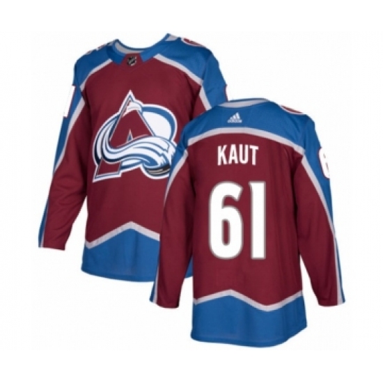Men's Adidas Colorado Avalanche #61 Martin Kaut Premier Burgundy Red Home NHL Jersey - Ujersey