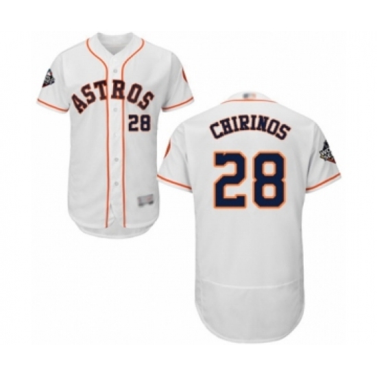 Men's Houston Astros #28 Robinson Chirinos White Home Flex Base Authentic Collection 2019 World Series Bound Baseball Jersey - Ujersey