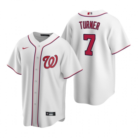 Men's Nike Washington Nationals #7 Trea Turner White Home Stitched Baseball Jersey - Ujersey