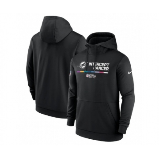 Men's Miami Dolphins 2022 Black Crucial Catch Therma Performance Pullover Hoodie - Ujersey