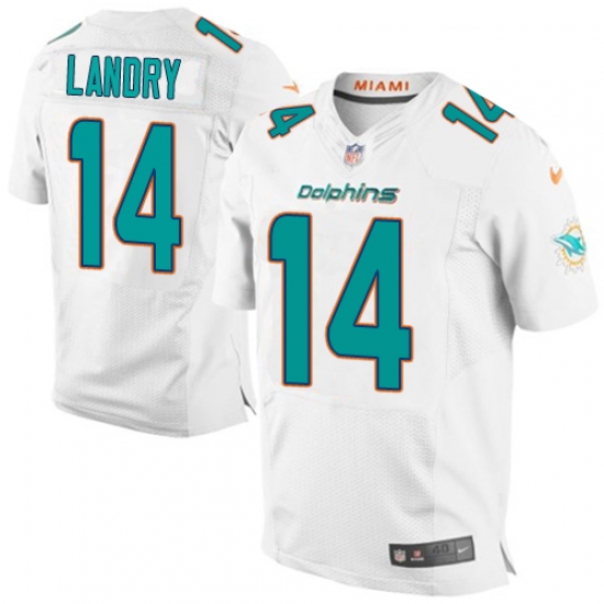 Men's Nike Miami Dolphins #14 Jarvis Landry Elite White NFL Jersey - Ujersey