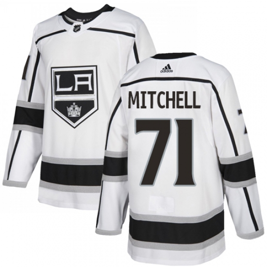 Youth Adidas Los Angeles Kings #71 Torrey Mitchell Authentic White Away NHL Jersey - Ujersey
