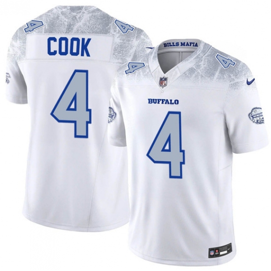 Men's Buffalo Bills #4 James Cook White 2025 F.U.S.E. “Rivalries” Vapor Limited Football Stitched Jersey - Ujersey