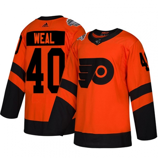 Men's Adidas Philadelphia Flyers #40 Jordan Weal Orange Authentic 2019 Stadium Series Stitched NHL Jersey - Ujersey