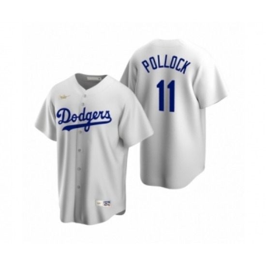 Men's Mlb Los Angeles Dodgers #11 A.J. Pollock Nike White Cooperstown Collection Home Jersey - Ujersey