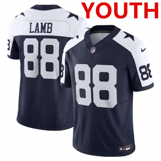 Youth Dallas Cowboys #88 CeeDee Lamb Navy 2023 F.U.S.E. Limited Stitched Football Jersey - Ujersey