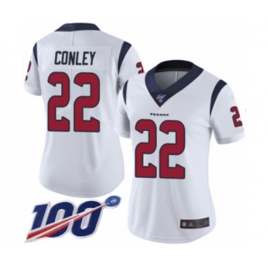 Women's Houston Texans #22 Gareon Conley White Vapor Untouchable Limited Player 100th Season Football Jersey - Ujersey