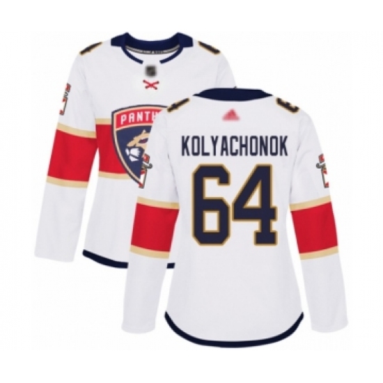 Women's Florida Panthers #64 Vladislav Kolyachonok Authentic White Away Hockey Jersey - Ujersey