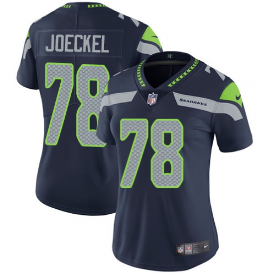 Women's Nike Seattle Seahawks #78 Luke Joeckel Steel Blue Team Color Vapor Untouchable Limited Player NFL Jersey - Ujersey