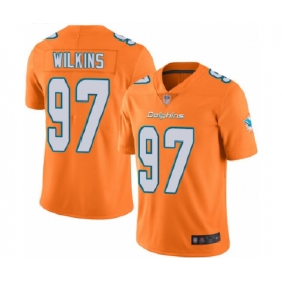 Youth Miami Dolphins #97 Christian Wilkins Limited Orange Rush Vapor Untouchable Football Jersey - Ujersey