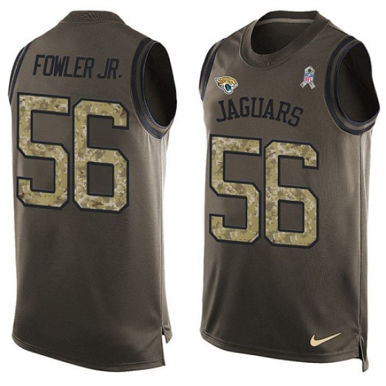 Men's Nike Jacksonville Jaguars #56 Dante Fowler Jr Limited Green Salute to Service Tank Top NFL Jersey - Ujersey
