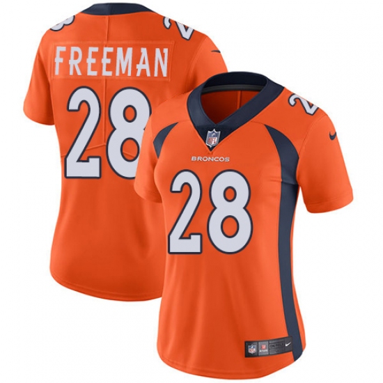 Women Nike Denver Broncos #28 Royce Freeman Orange Team Color Vapor Untouchable Limited Player NFL Jersey - Ujersey