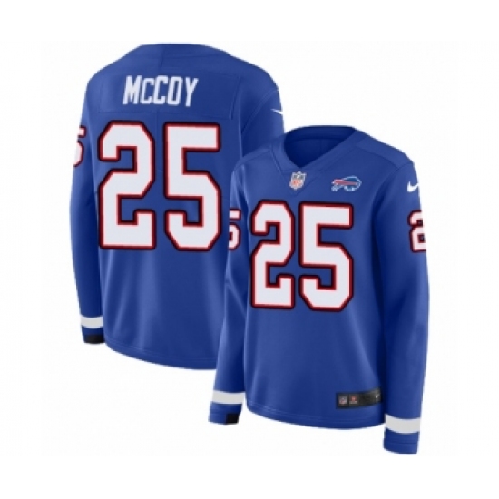 Women's Nike Buffalo Bills #25 LeSean McCoy Limited Royal Blue Therma Long Sleeve NFL Jersey - Ujersey