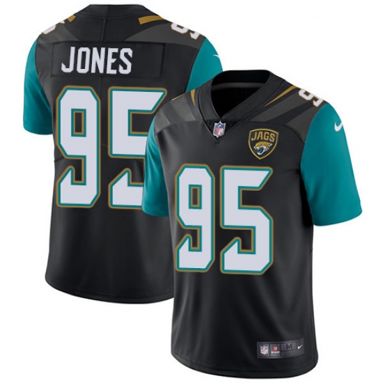 Men's Nike Jacksonville Jaguars #95 Abry Jones Black Alternate Vapor Untouchable Limited Player NFL Jersey - Ujersey