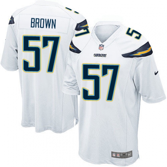 Men's Nike Los Angeles Chargers #57 Jatavis Brown Game White NFL Jersey - Ujersey