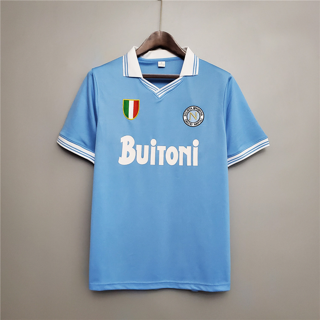 Napoli Retro Soccer Jersey Home Custom Shirt 1986-87 - Ujersey Shop