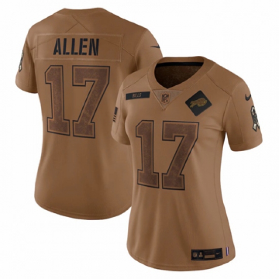 Women's Buffalo Bills #17 Josh Allen Nike Brown 2023 Salute To Service Limited Jersey - Ujersey