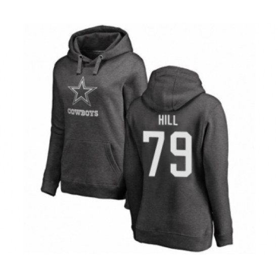 Football Women's Dallas Cowboys #79 Trysten Hill Ash One Color Pullover Hoodie - Ujersey NHL
