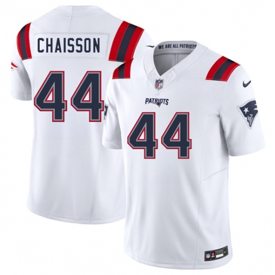 Men's New England Patriots #44 K'Lavon Chaisson White 2025 F.U.S.E. Vapor Limited Football Stitched Jersey - Ujersey
