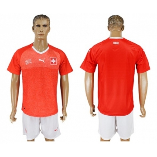 Switzerland Blank Red Home Soccer Country Jersey